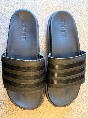 Adidas Adilette Black Platform Slides
